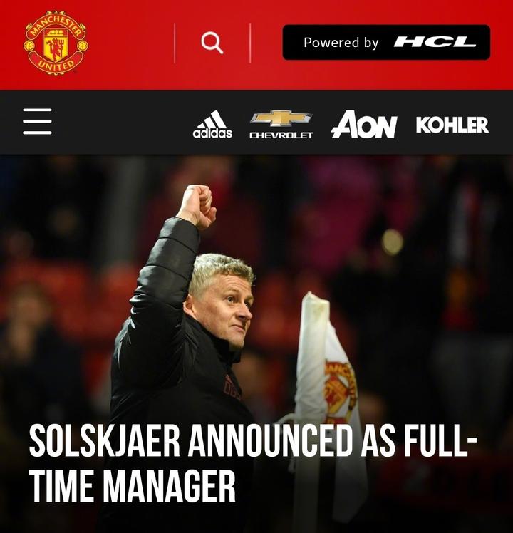 曼联官宣:索尔斯克亚正式成为球队主教练 曼联官宣:索尔斯克亚正式成为球队主教练